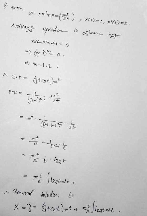 Here, * XI!_2014x-1 ), x(i)=1, X(X)=2. Auxiliary equation is givens wory mkem.+1=0 ay ( ) meln. Cipa Gregtet = 24. Dat langs