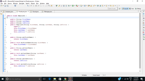Java EE Eile Edit Source Refactor Navigate Search Projec Bun Window Help Quick Access || ! Java EE 4 Java Debug ompanyJava 2