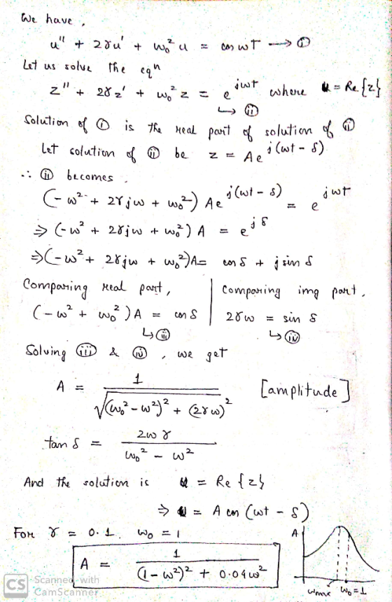 We have Let us olu he eqn z282 + whore 2. Z Colution f is t HeaL part solution D Let colution D z = Ae : D bLcomes wt e e Nt