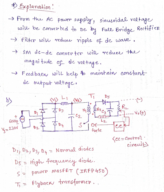by Full Bridge Rectifier *) Explanation ~ from the AC power supply, sinusoidal voltage will be converted to de filter will re
