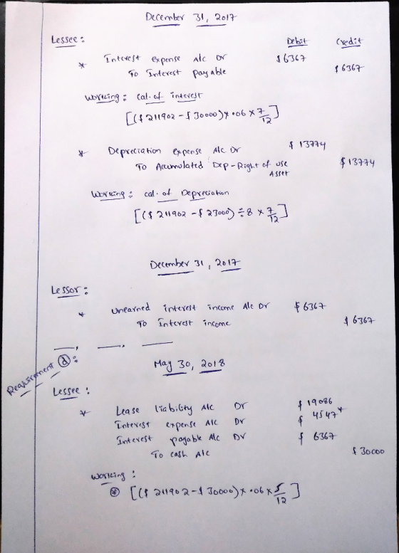December 31, 2017 Debit (vedit 16367 Less୯୧ * Interest expense ale or 5 6367 9o Interest payable Worrning: Cal- of interest [