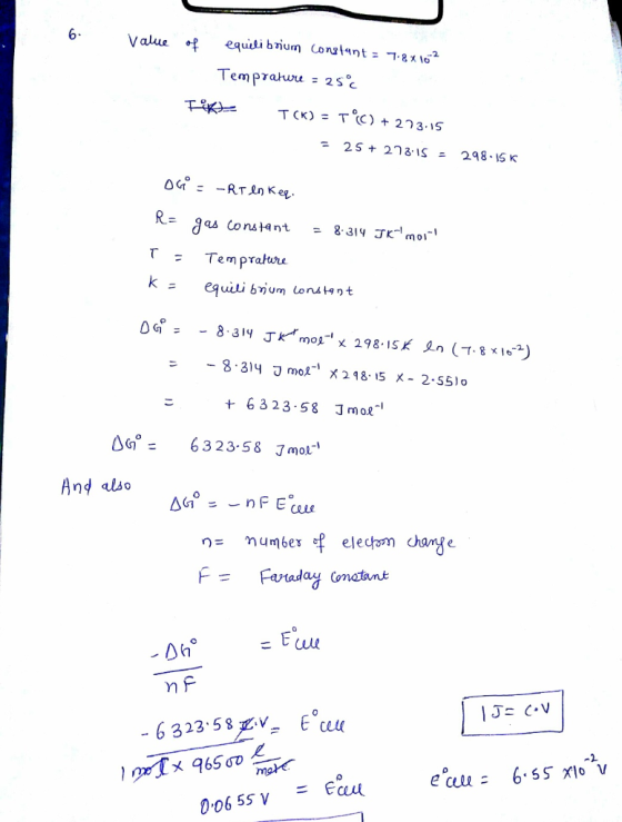 6. Valu eqidi brium Conatant TTem prahure 6323.58 Jmo number of elecom cange Ecuu th E.uu [.c-v 6313-siBY, 0065s V Ecuu