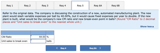 Req 1 Req 2 Rega Req 3 Req3 Req 4 Rega Reas | Rea GA Reg 5 Req 6A Req 6B Refer to the original data. The company is discussin
