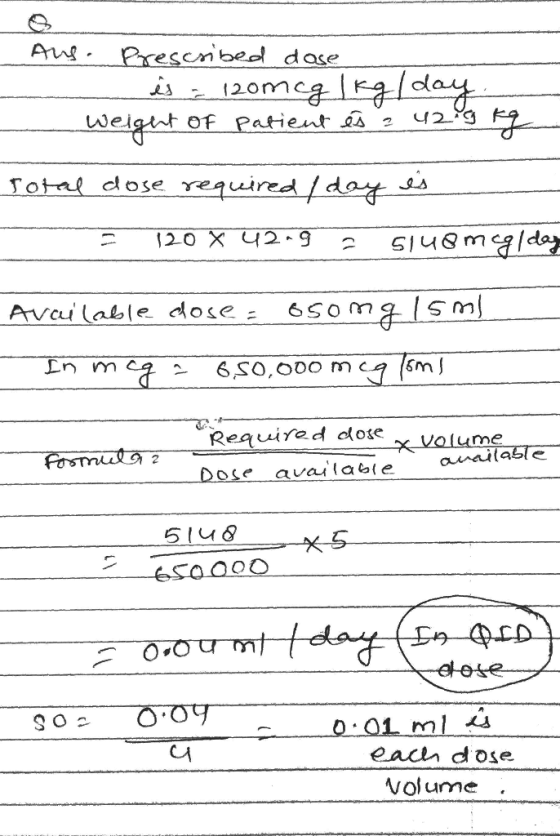 escnbeel dose ol twej cdose 二 120 กาเ Ln m Requiired ooe me 2 eacln dose volume .