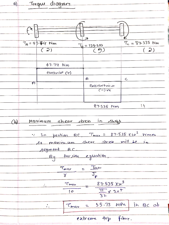 Terqu diasrar T. = 97-535 Nm To135-22 ( 2) (C) 47.74 Nm Cloctriss +) C. Anticuckvl st (-re 37.535 Nm in sha 05d Yy es Maaimum