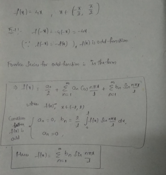 fln) = 4x , nt ( 2 ) 5.!! ( $(-4)=-41-1) = -44. $(-1) = -ffm) +M) is odd function. Fourice Jecies for odd function is in the