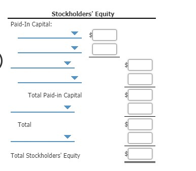 Stockholders Equity Paid-In Capital: Total Paid-in Capital Total Total Stockholders Equity