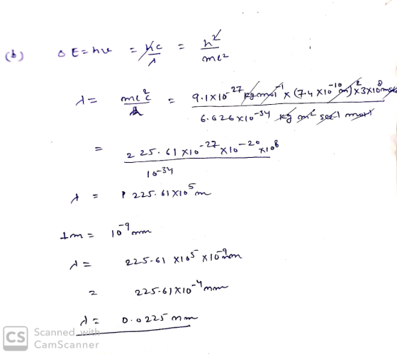 (6) - E: hu - Á : A. mez to meč - 9.1x10-27 pa mort x (74 x10 Oulxsxiomgee . 6.626x10-31 kg ant see t most 225.61810-27x10-