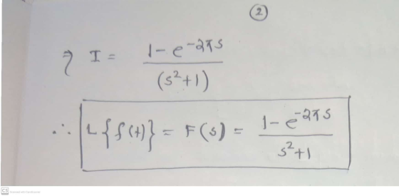 2 2. I le-215 T = (s?+1) |-{} - () - -ci 1- eats s²+1 CS Scanned with Can Scanner