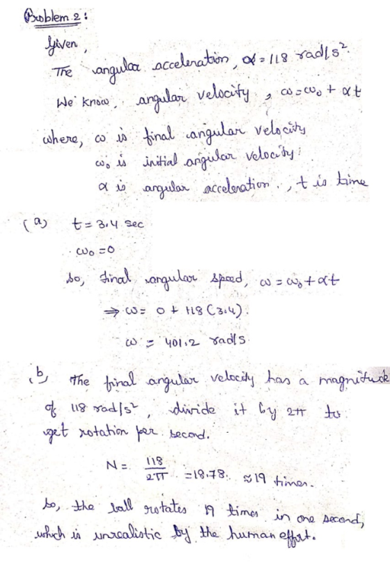 oblem 2: en We knso dco where co A nal anguar velb oshy AC a) t= 3, y sec 18 mah e