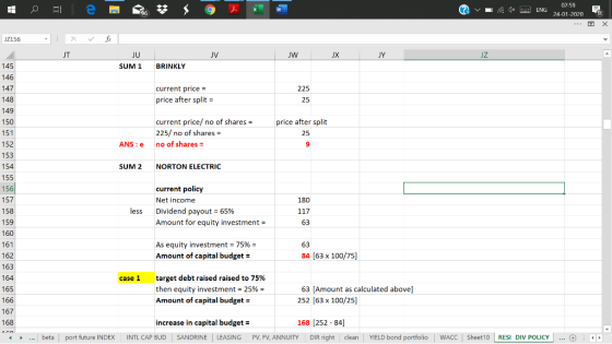 | 0 = e a c 3 g ? v . 1 ENG 02:59 24-01-2020 11 12156 - fic X JT JV W X JY JU SUM 1 145 BRINKLY current price = price after s