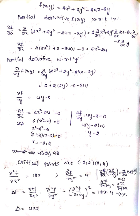 frary) -- 223 + 2y+ -947-84 partial derivative frazy) w.8.t18) (?? +2y? –242 -8y) = 224+24 20)-dube = 9(32%) 40 -Quci) -0 = 6