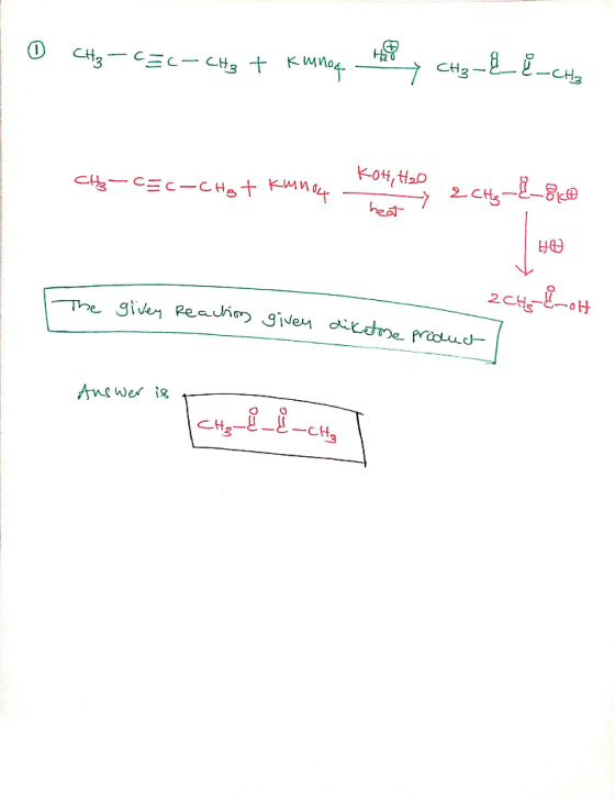 CH Cit CHs tKag -CH3 Kot,tao CHCEC-CHgt Kmn heat 2CH The give Peauno givey dikdme praud -oH Answer i