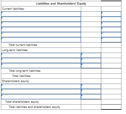 Liabilities and Shareholders Equity Current liabilities: Total current liabilities Long-term liabilities: Total long-term li