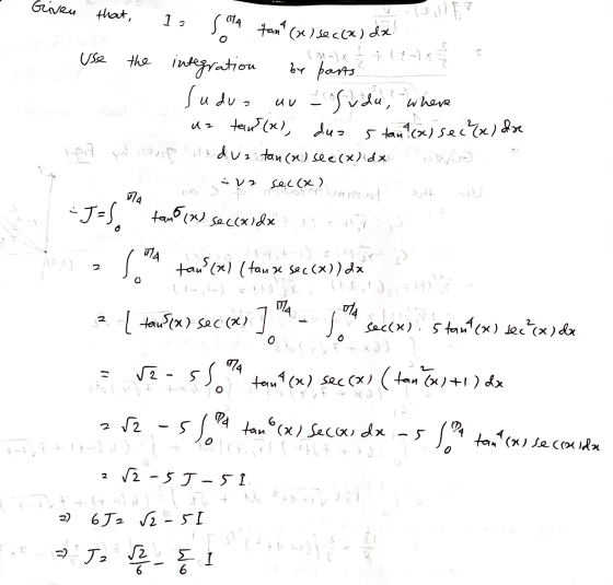 that, 12 ITA Given tant (el sec(x) dx. +17) use the integration by parts Sudua Suda, where uz tans (2), duz et dore Neduz tan
