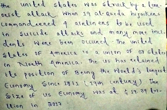 V en the united states was skruck by a fenn. - orist attack. When 19 al-Qaeda hijackens commandered 4 airlinens to be used in