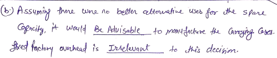 (6) Assuming there were no belter alternative usses for the spare - Copercity, it would Be Advisable to many facture the carr