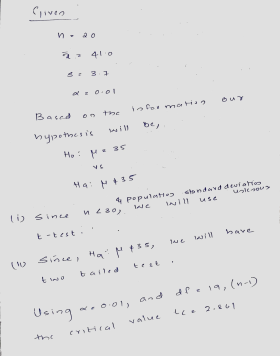 Hai M & 35 Cliven n. 20 N al N 41:0 S = 3. a 2 0.01 our information the Based be, will hypothesis 35 Ho: Mz vs en population