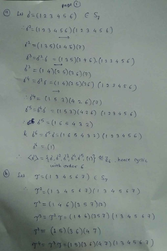 Page ) L d=(12 3 45 6) S -2-123 456) (1 2 3 456) -(135)(246) (7 ) 3-826 35)(2 4 6).(12 3 4 56) 2314)(2 5)(3 6)(a) =236=C1 4)(
