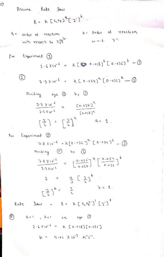 Rate Assumu Jaw RKES . Yeaction eactiom with vespet to Epevimunt 2 6 X1 Pivising сул 0 3.S X16 Co.027 Co.018 [ 1 a 1 Experimu