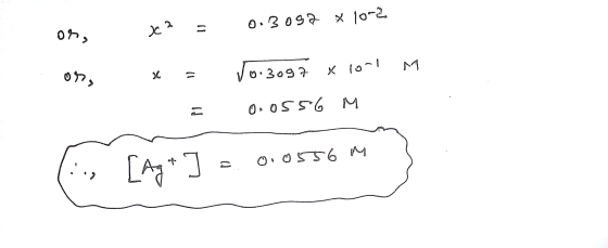 on, x2 = 0.097 x 10-2 os, x= o 10.3097 x lon1 M 0.0556 M T = 0.0556 M