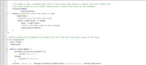 //If head is null it means that this is the first node going to insert into the linked list //In other words it is a first tr