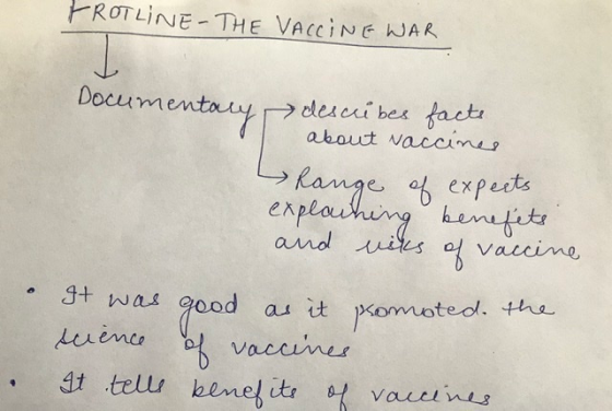 FROTLINE-THE VACCINE WAR Documen centary explaining describes facte about vaccines hange of expects benefits and risks of vac