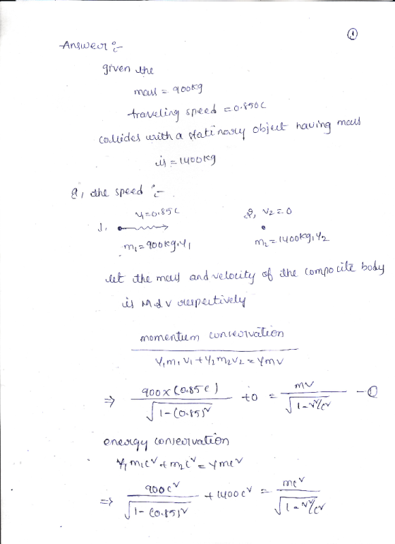 grven uhu traveling speed 00c co.idel with a Hatinsy objet hauing meus &i dhe speed d, the maj andvelocit momentum cun1vaien