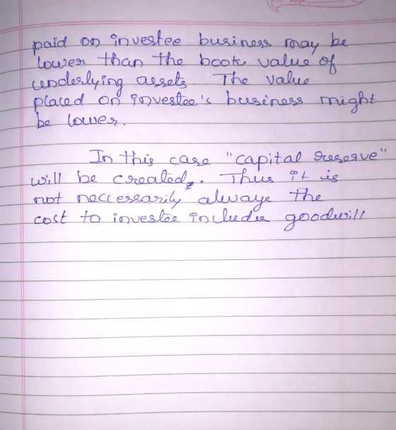 paid on investee business may be lower than the book value of underlying assets. The value placed on investees business in b