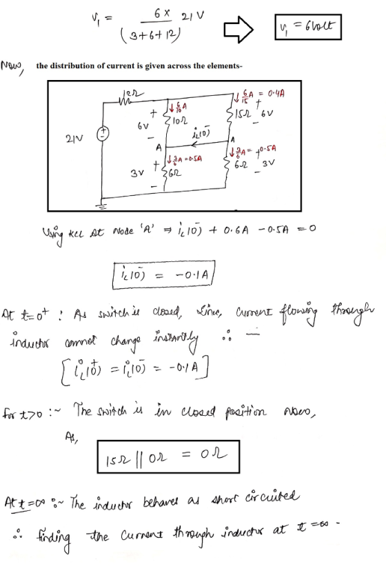 - 6 X 210 (3+6+12) () v = Gloet Now the distribution of current is given across the elements- na ,6A = 0:48 TISA Sicrov + JA