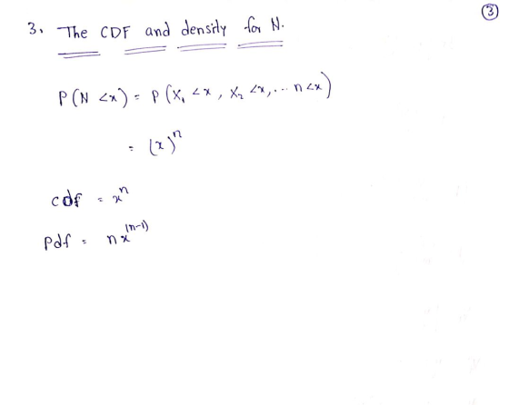 The CDF and densrty or N. [n-1)