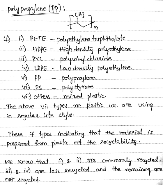 Poly propylene (m C443 Pc CS pylene vi) pspaly styrene i) ot mihed plashc The above vi types ae pattc w are usną Theie iype i