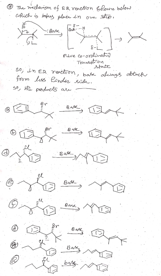 ® The mechanism of Ea reaction shown below . which is takes place in one slip . H I Baske. LS- LT ... Five Co-ordinatio . Tra