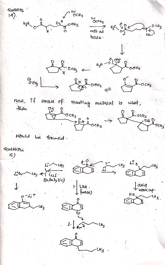 Questione 14). OCH 3 BLOCH3 act as base. Now, then if excess of og i stasting material is used, Pilocity TOH LOCH₃ would be f
