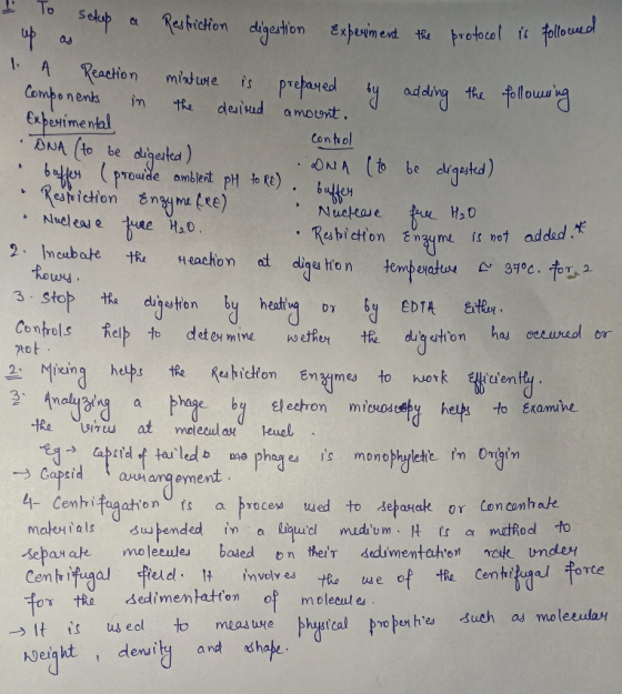 1 To setup a Restriction setup a Restriction digestion Experiment the up as protocol is followed 1. A Reaction minture is pre