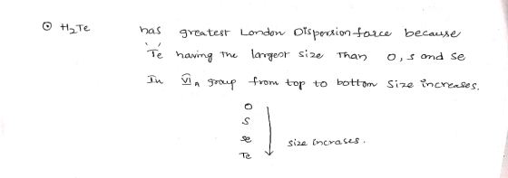 has greates London otsperxionforce becaune Te having he largeo size Than o, i ond se În a group from top to bottomv S17e in c