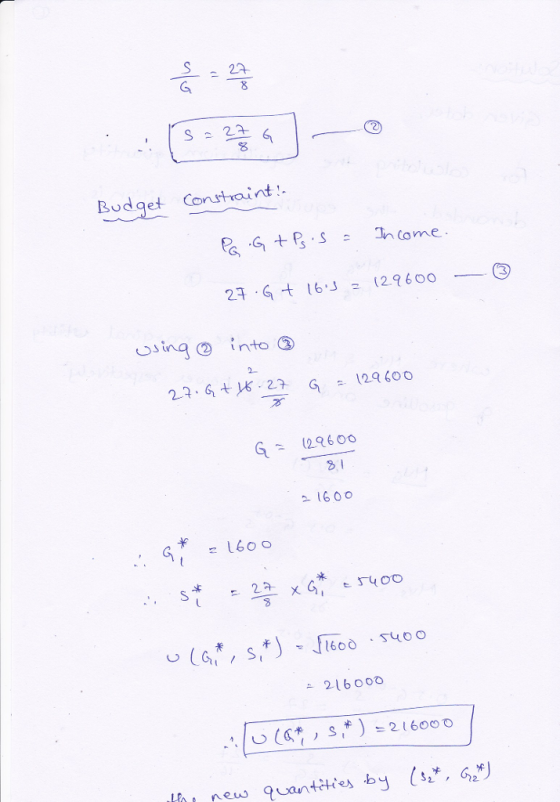 Budget Constraint! 2 G+62 96003 Os ing② into③ 2- 23.6 2 G129600 G (2860 B, I 半 216000 (S,2600 0