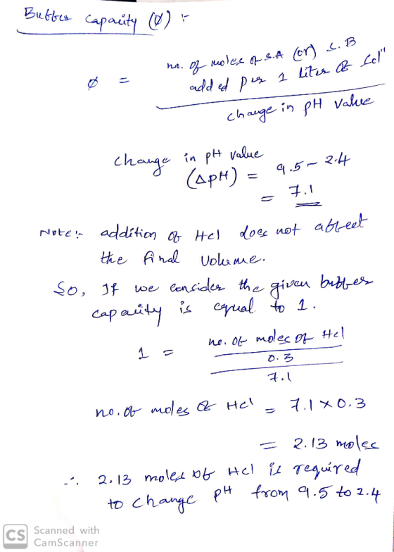Butter capacity (0) s.B Col 1. no. of molee 7s. A con Ø = added per 1 1 liter of added per I change in pH value Change in pH