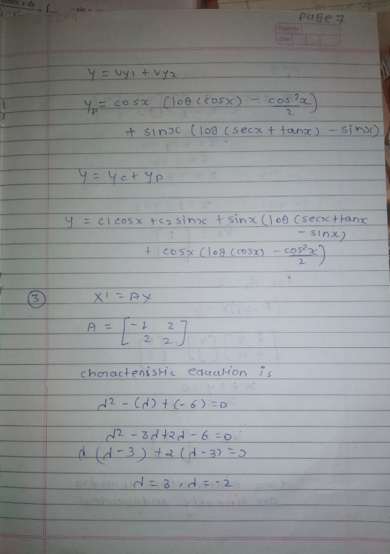 osec dr - sin page 7 Data Y = uyl tvyz Y = cosx Clog CcOS) 2 it sing Cloa (secat tana) - sino) y = yet yo y = cl cosx tcasins