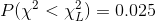 P(\chi^2< \chi^2_L)=0.025