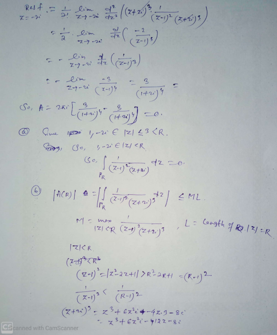 = -ri a ne o 1 (2+ 2i) 2 ㅗ 2. lim - 3 zy-ri (7-177 [citnije citron (1+2ijg so L = length of R.1 Z=R. Resf = I lim (2-1)2 (2+i