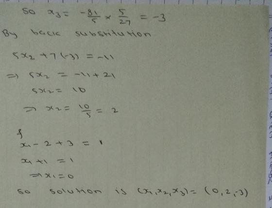 So =-3 %3D 27 bacik By Substitu ion Sメ2 +76)3 Sメ2 -ー つくこ ニo is hde,メシー(0,2,3) Solution So