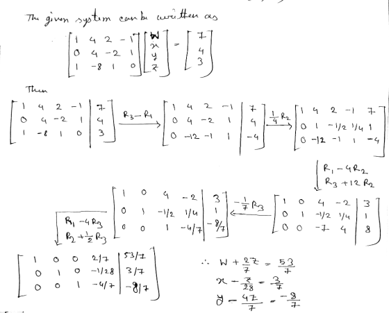 - The given system can be written as 11 4 2 -171 tov T 1 71 2015 1 -8 1 olž Then Mi 4 2 -1 7-7 Tom ſi 4 2 17 lieli 4 2 -1 7