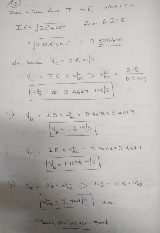TCxus ug where to E Draw a live from I from A ICE IE= Ic²+ CE² го зоол. О. Зо540) 5 We have og sos - V E Вс BE 0.236 P 3-4-64