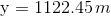 y = 1122.45 m