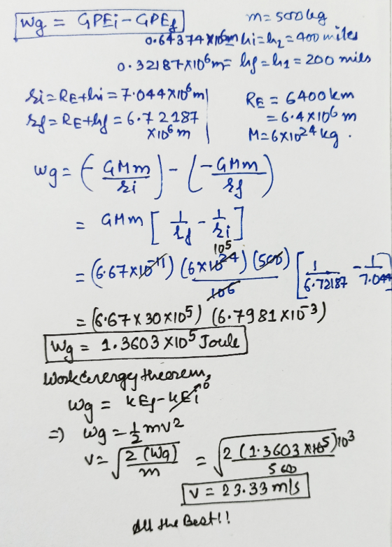 wg = GPEi-GPEG m=sonoleg 0.643 74 xrom his lay=400 miles 0.32187x106m leg=lg=200 mils ri= Rethi=7044810 ml RE = 6400km S-Reth