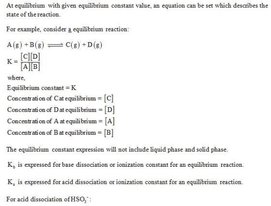 At equilibrium with given equilibrium constant value, an equation can be set which describes the tate of the reaction. For ex