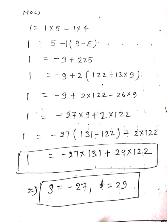 Now I= 1 X 5 - 144 5 -|(9-5) . = -9 + 2x5 1 =-9+2 (122713.89). I = -9 + 2x122-2689 I. -9749 + 2X122 1. - 27(131-122) + 2x122