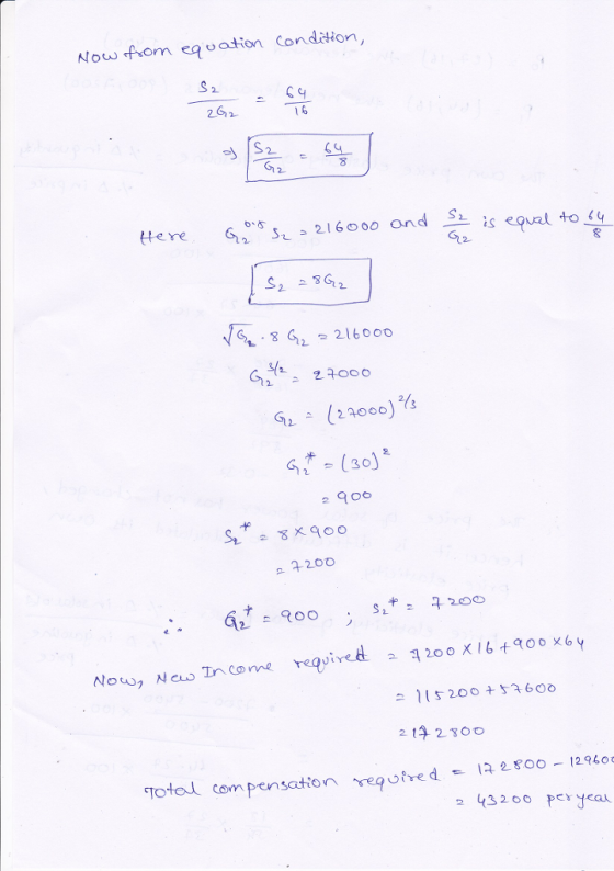 Now fiom eqoation Condation 262 S S1 8 So.,い216000 ond 9e is equal 4044 tte re S1 8 61 216000 243 200 2 14 2 TOO Tofal com pensationrequed2 12o 2 432 00 pe yeau
