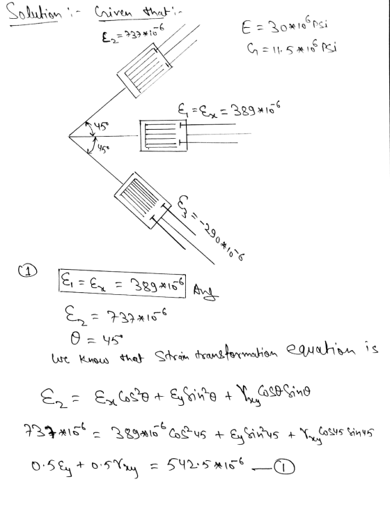 Solution in Criven that in {=737*156 E = 30x106psi G= 11.5*108 Rsi & Ex= 389x16 450 450 &z=-2904156 &,=Ex Aug 389*166 Ex=7374